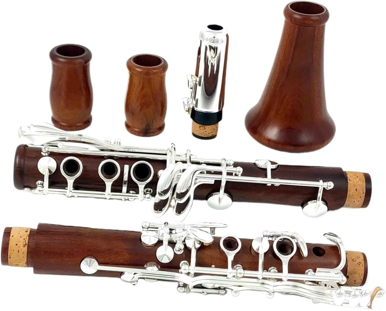 Rosewood Professional Clarinet Bb Silver Plated 17 Keys Solid Wood Musical Instrument Clarinet Instrument