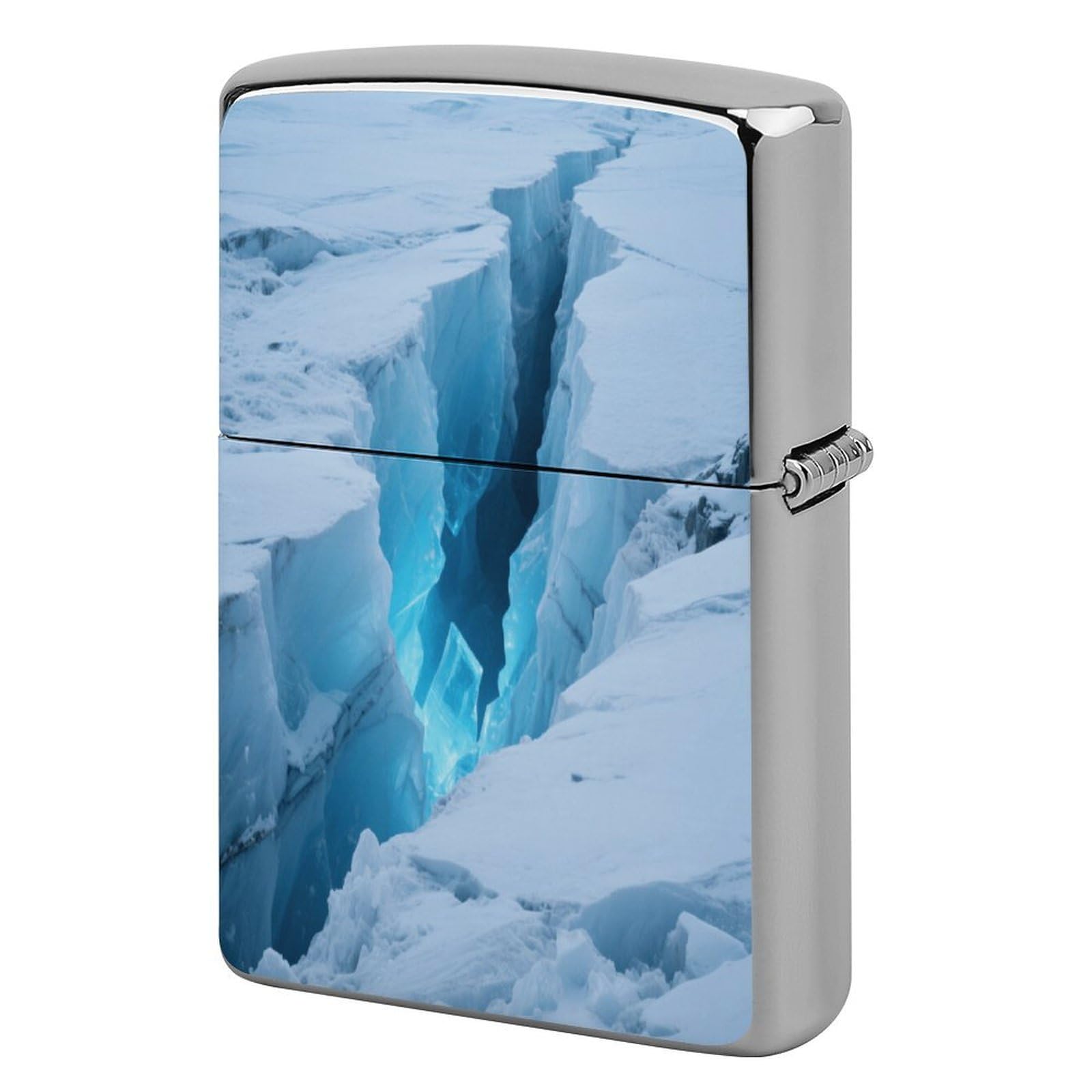 Fekiloot Style Glaciers Cracks Ice Caves Lighter Case Cover Metal Lighter Case