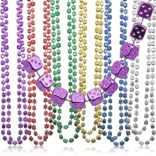 Bunco Dice Mardi Gras Bead Necklaces