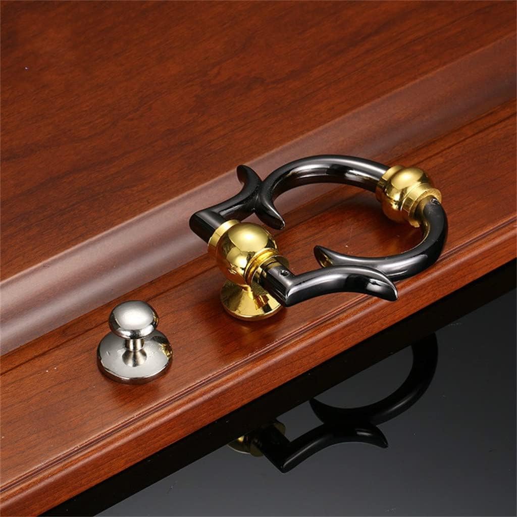 2pc European Knocker Black Sand Silver Luxury Zinc Alloy Knock Door Knob Furniture Handle