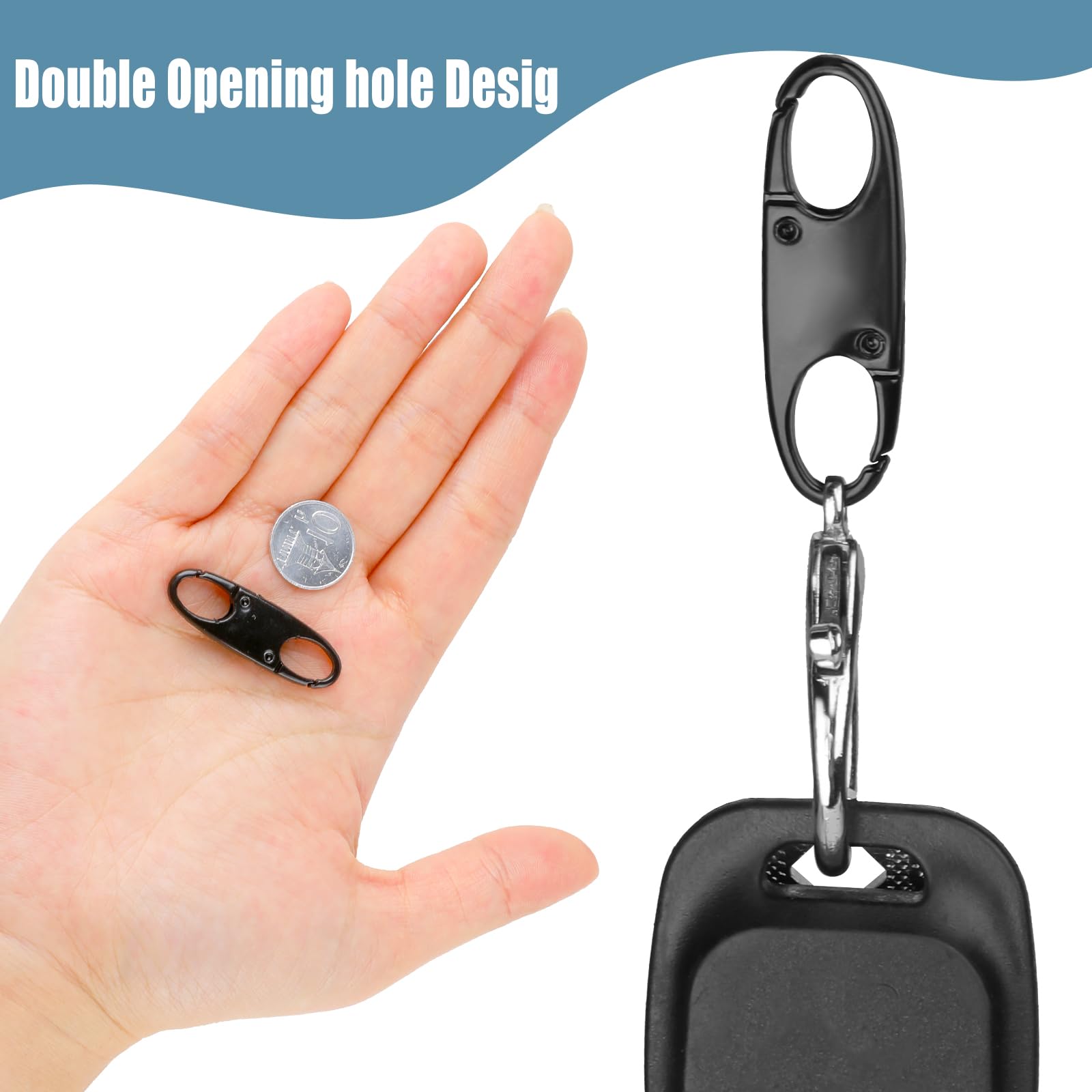 Dimeho Zipper Clip Theft Deterrent, 6Pcs Double Small