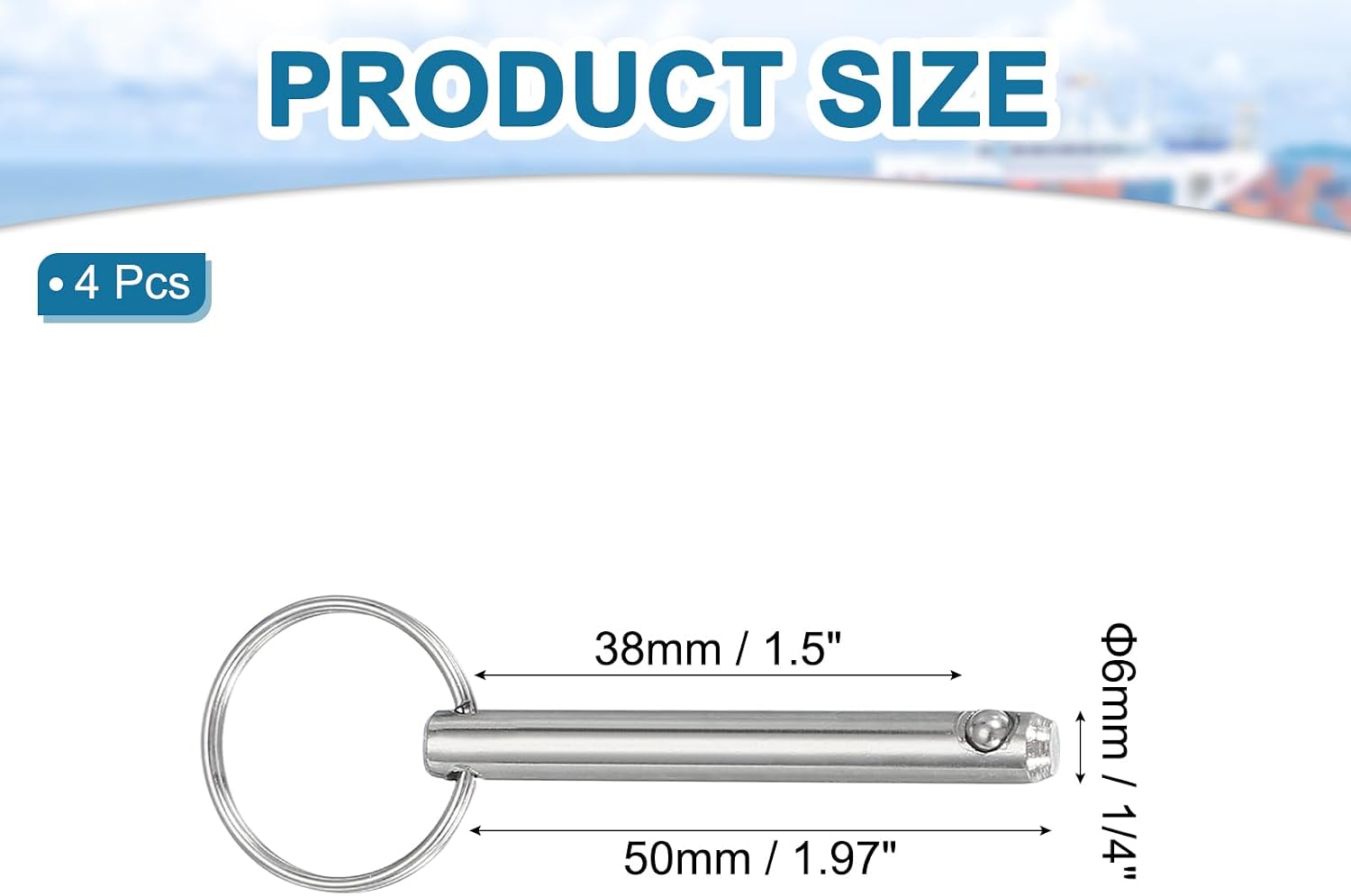 MECCANIXITY Quick Release Pin, Bimini Top Pin Marine Hardware Carbon Steel for Boat Accessories Machinery Manufacture Deck Hinge