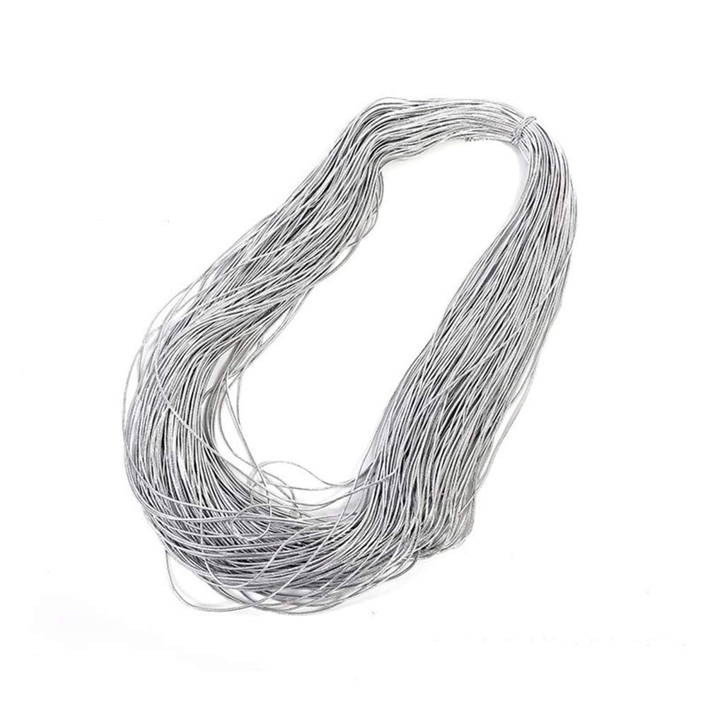 Ximkee 100yards Elastic Cord 1mm Eco-Friendly Rubber Elastic Cord Gold Silver Stretch Elastic Bands Rope Beading Cord Jewelry Bracelets Strings Garment Tag 1mm silver 20181221