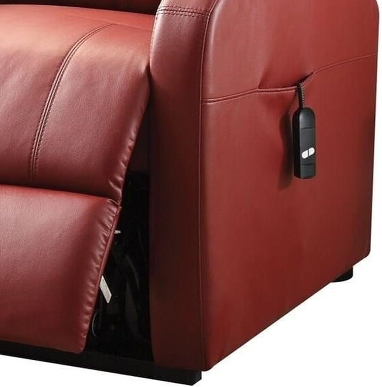 Close-up of the wired controller for the Benzara BM154311 recliner