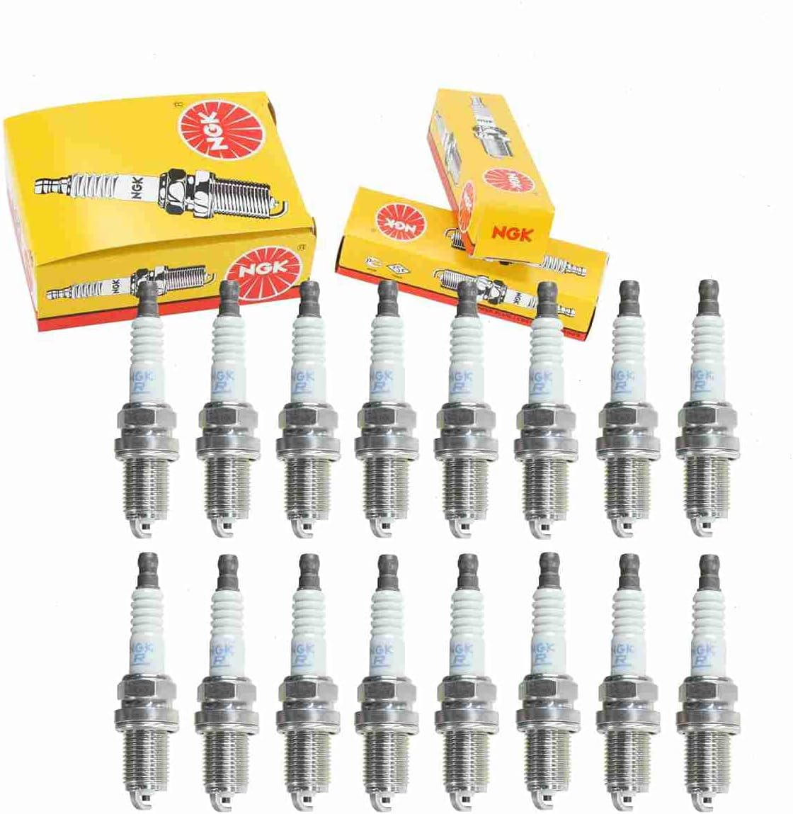 16 pc NGK Standard Spark Plugs compatible with Mercedes-Benz S500 5.0L V8 2000-2006