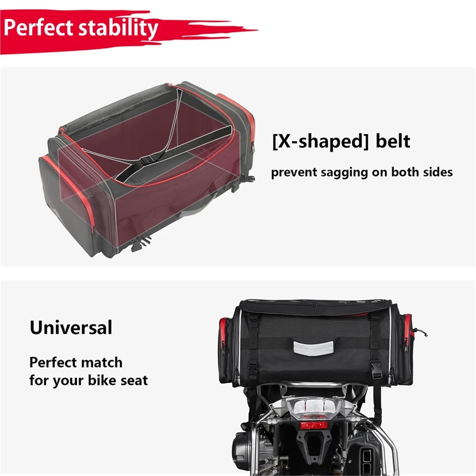 Bolsa Trasera para Motocicleta, De Viaje para Portaequipajes, Bolsas para Asiento Trasero Universales para NC750, CBR1000RR Y CBR600F