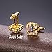 1 Pair 2 Pcs Men's 18K Gold Plated Cubic Zirconia Cufflinks