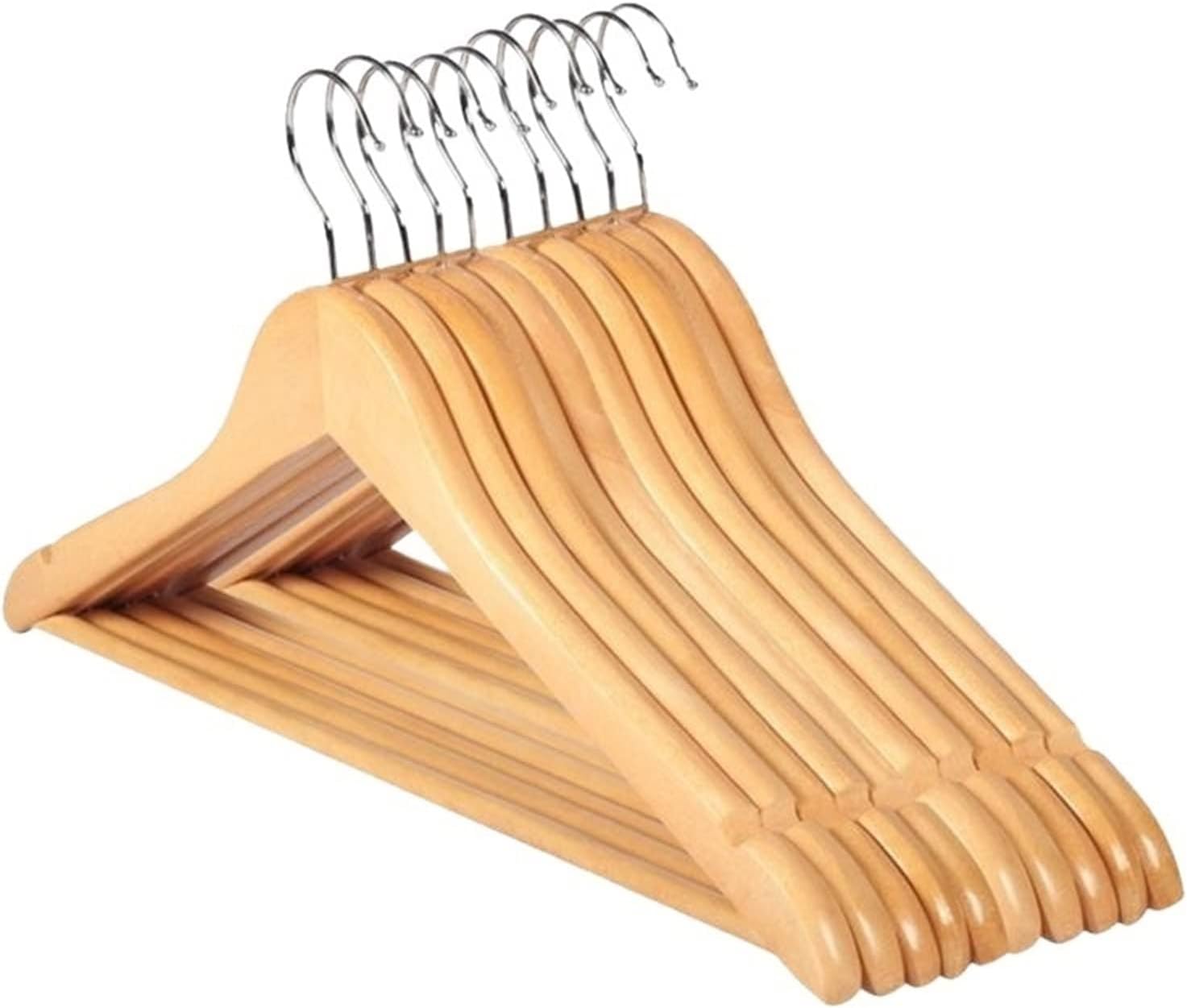 Clothes Hangers Wooden Hangers Non-Slip Wood Hangers Coat Hangers for Closet, Heavy Duty Hangers Precisely Cut Notches Wooden Coat Hangers for Shirt Suit Dress,