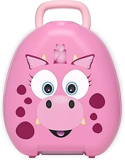 My Carry Potty - Pink Dragon Travel Potty, Award-Winning Portable Toddler Toilet Seat for Kids to Take Everywhere