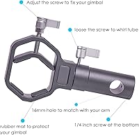 Vista 2 de Thanos C3 II Gimbal Support Steadycam System with Rotation Adapter Arm Compatible with DJI RS5/RS4/RS 4 Pro/RS2/RS 3/RS3 PRO/Mini ZHIYUN Crane 3S