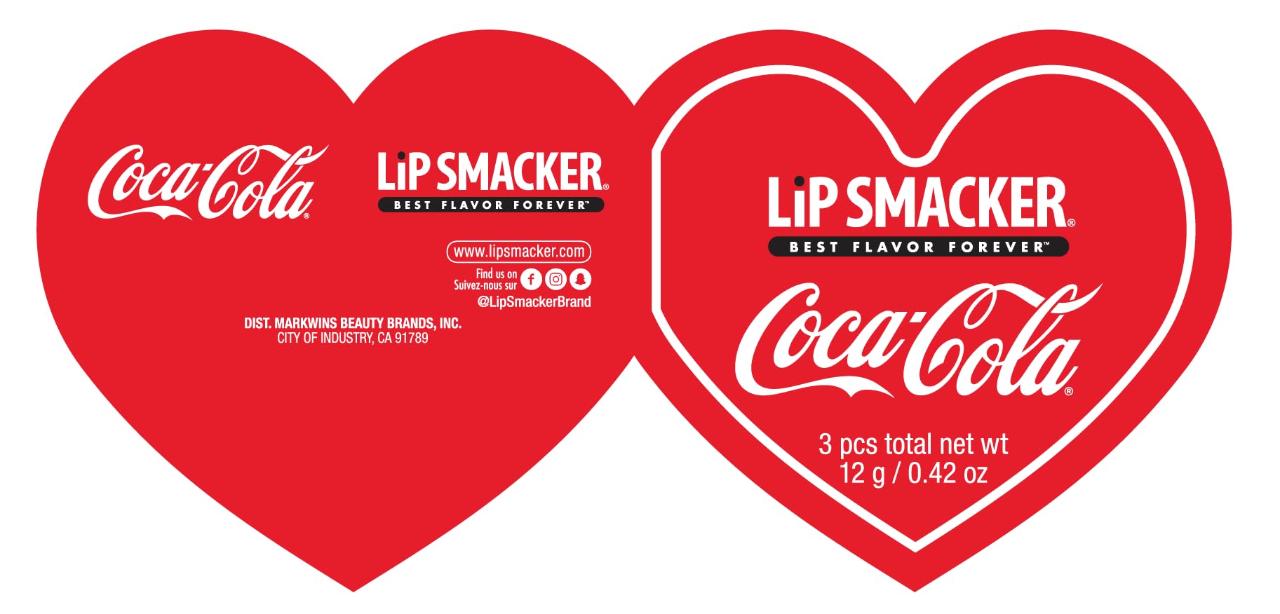Lip Smacker Coca-Cola Heart Lip Balm Set, 3 Lip Balms for Children with Original Coca-Cola Flavor, Transparent and Hydrating Formula - Image 4