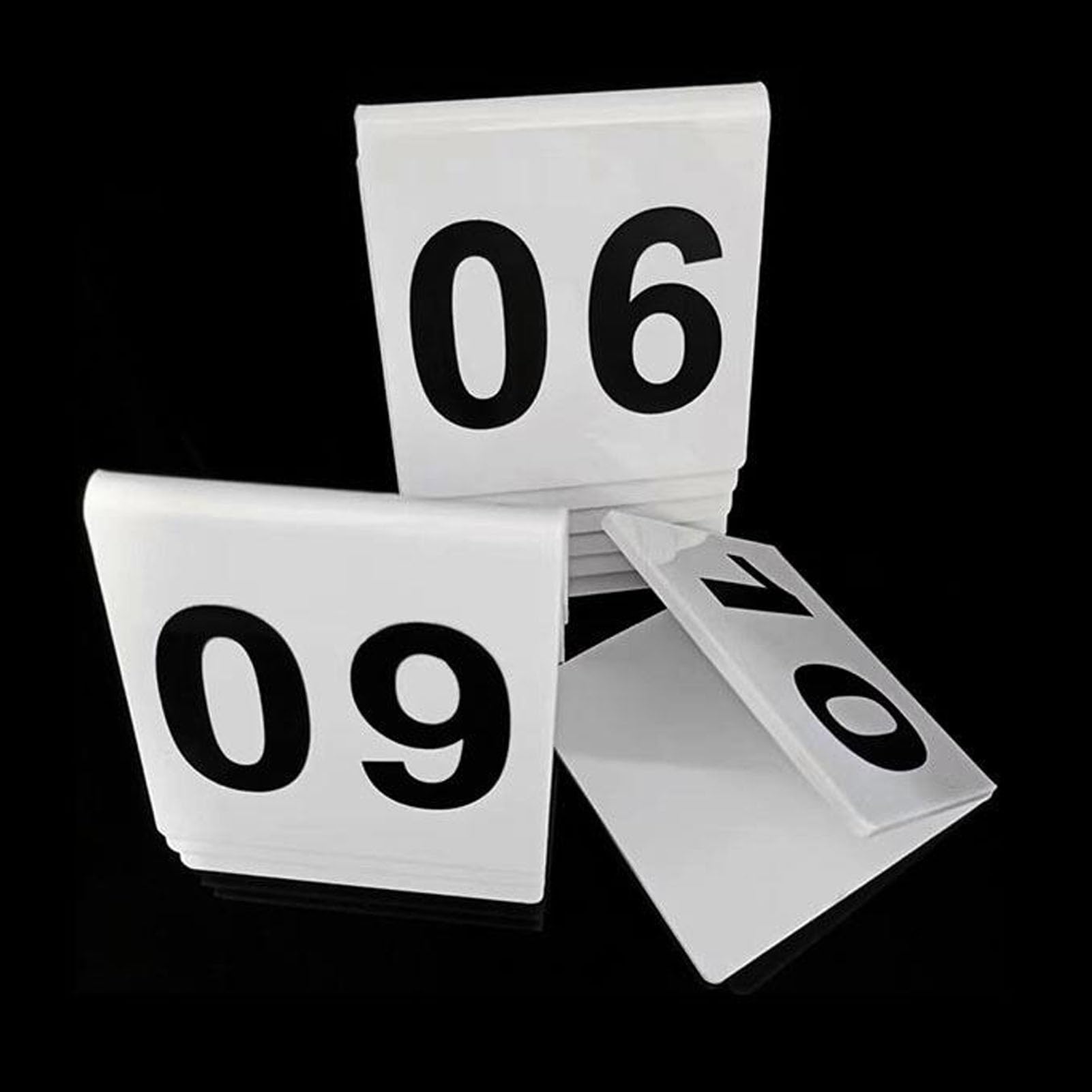 Placas de mesa de acrílico para restaurantes, Números de Mesa Acrílico for Eventos Blanco y Negro 1-70 Doble Cara 8x8cm(White,1~20)