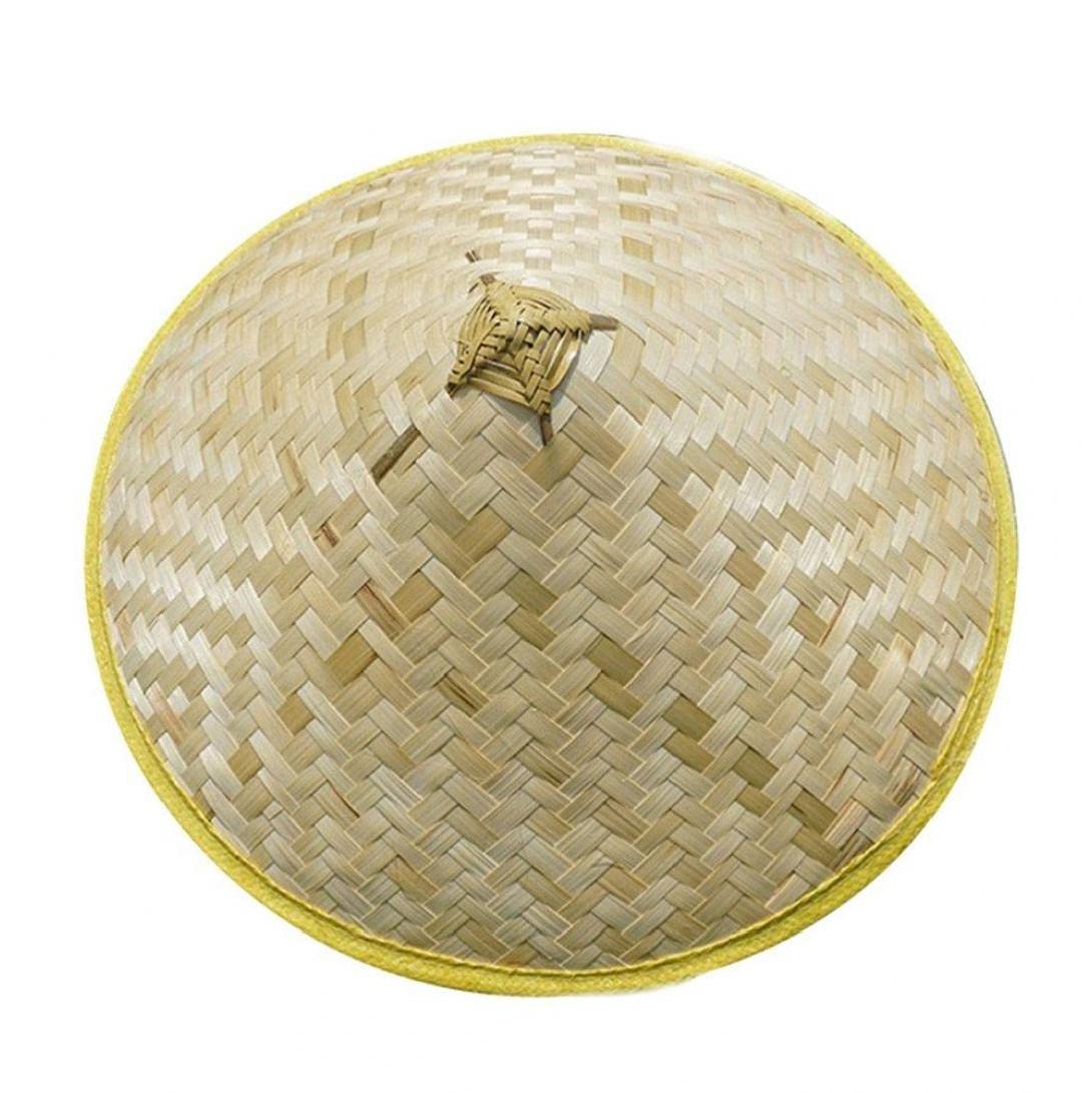Danlai Style2 Bamboo Rattan Hat Comfortable Retro Handmade Weave Straw Hat Tourism Traveling Farm Cap Fishing Farmer Fisherman Sunshade Hat