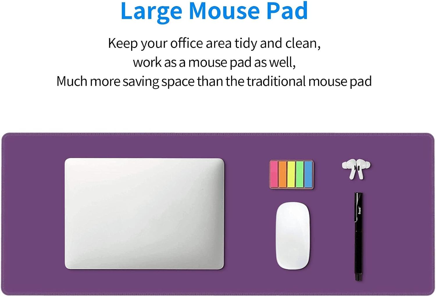 XL Dark Purple Extended Large Gaming Mouse Pad 31.5"x11.8" Non-Slip Rubber with Stitched Edges, Extra Long Desk Mat Computer Laptop Writing Mat for Desktop Office Home - Image 6
