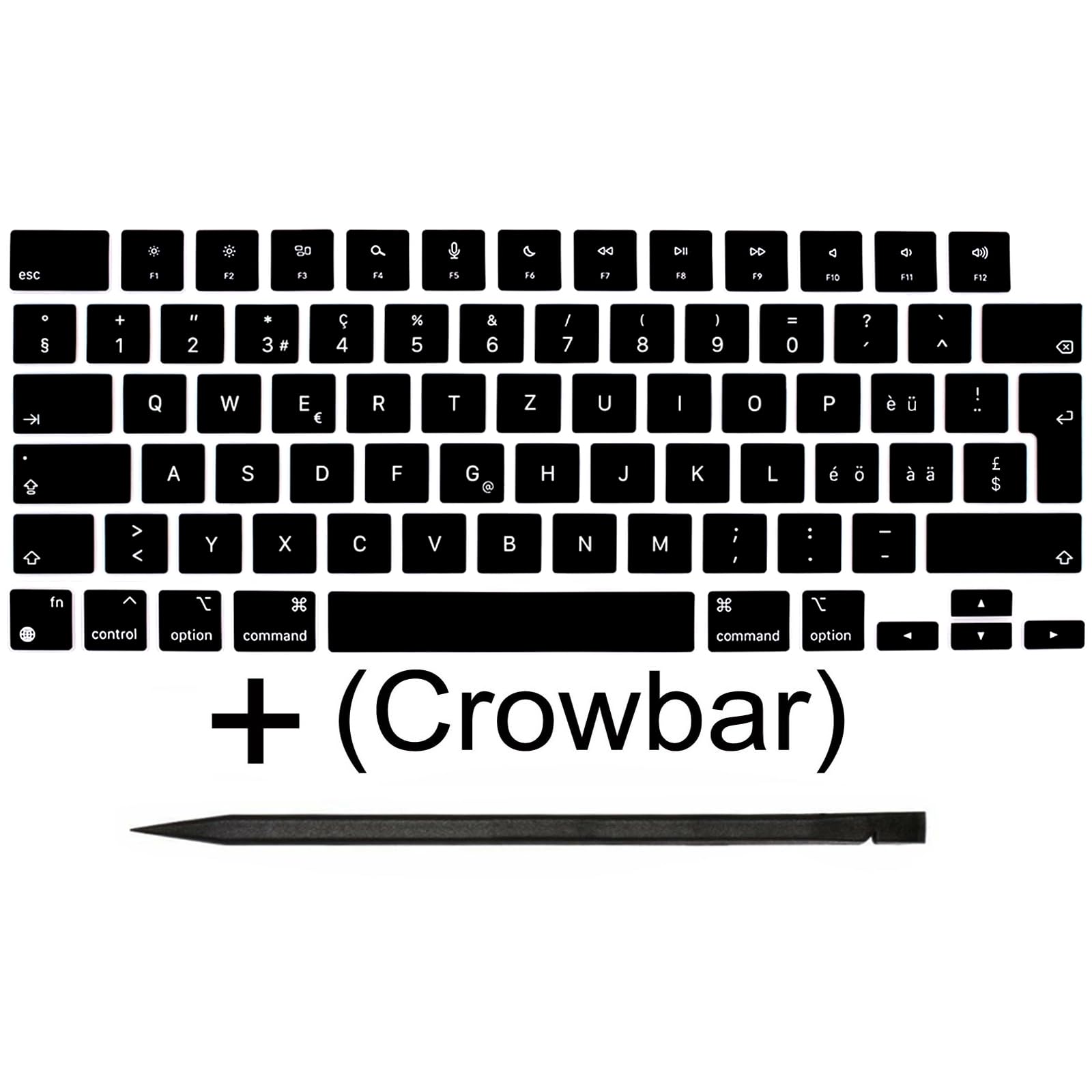 Touches de rechange pour MacBook Pro/Air (M1 M2 M3 M4) 13" 14" 15" 16" A2442 A2485 A2991 A2992 A2779 A2780 A3113 A3185 A3186 A2681 A299 41 A3. 401 A3403 (2021-2025) (noir, Suisse)