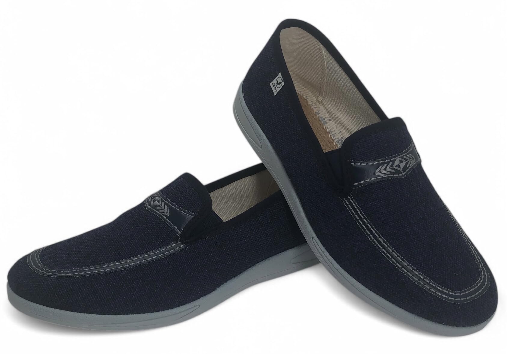 J. Ruiz calzados JR Espadrilles d'été pour homme - Espadrilles en toile - Semelle en caoutchouc - Semelle en jute pour la transpiration - Fabriquées en Espagne