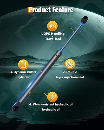 Vista 1021 de SCITOO PM1017 - Soportes de elevación de 17.8 pulgadas para Hyundai Santa Fe 2007-2012 trasero izquierdo y derecho Liftgate Shock Struts 2pcs