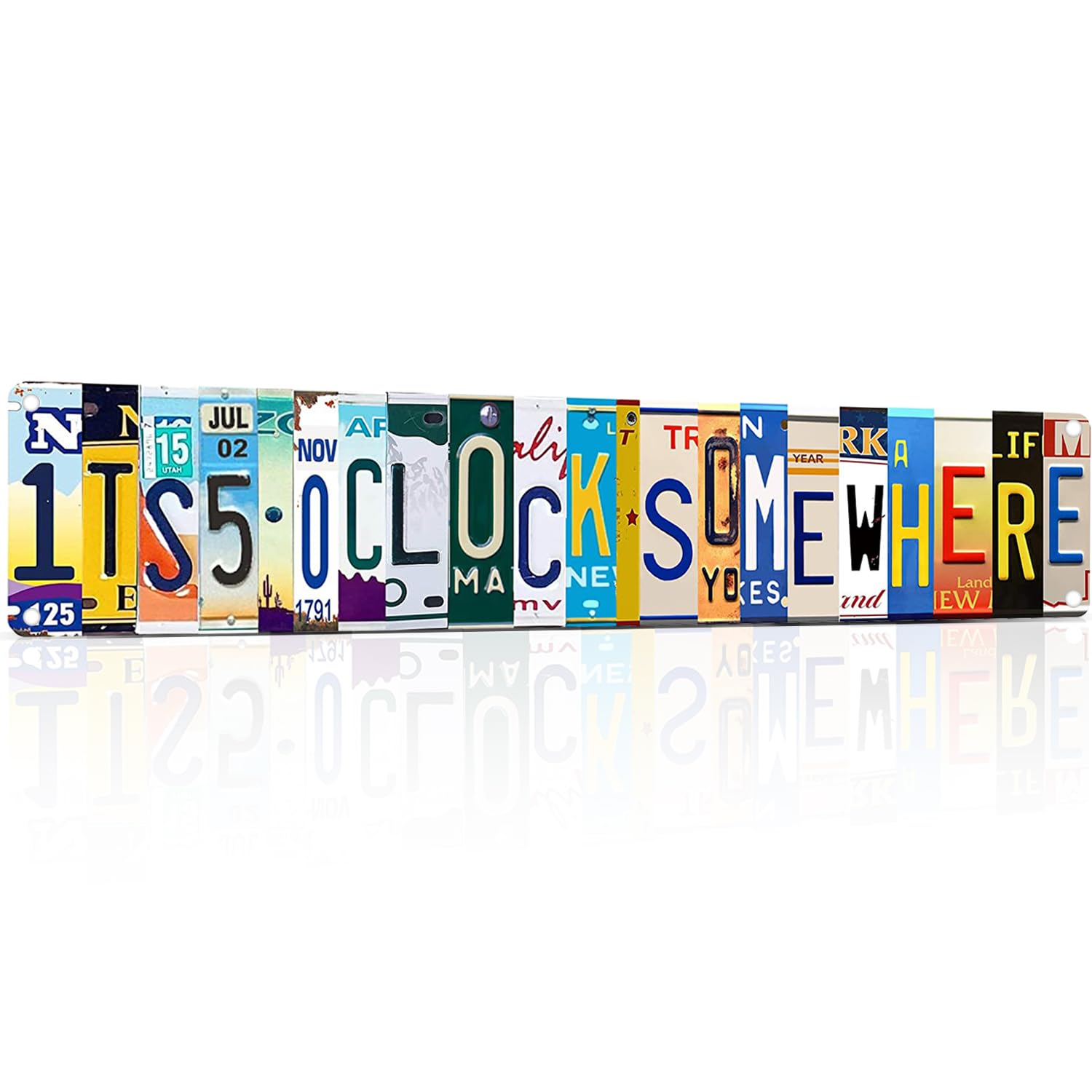 Its 5 O'clock Somewhere Sign Bar Signs For Home Bar Decor Funny Outdoor Bar Metal Tin Signs Vintage Street Signs For Home Garage Man Cave Wall Decor 4x16inch