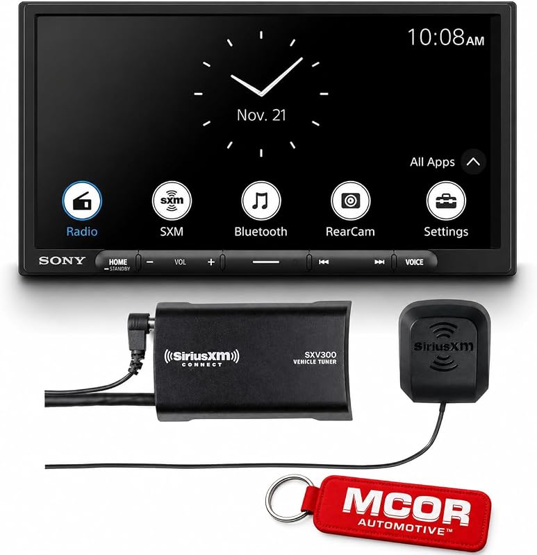 XAV-AX4000 6.95" Wireless Apple CarPlay Android Auto Media Receiver, SiriusXM Ready, 14-Band EQ + SXV300V1 SiriusXM Vehicle Tuner Bundle
