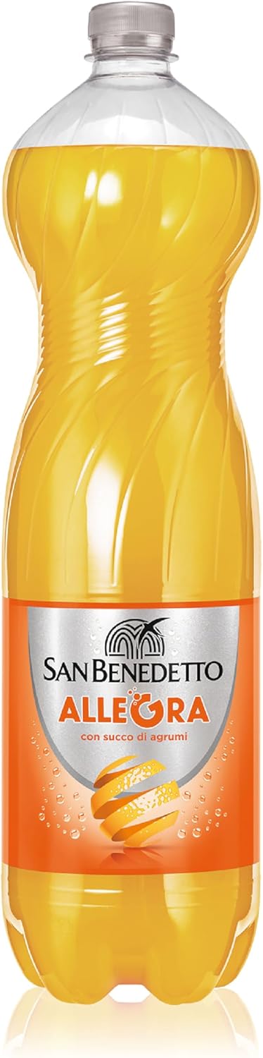 San Benedetto, Allegra, Bevanda Gassata, 1, 5 ml, Dissetante e Frizzante, a Basso Contenuto di Zuccheri, con Fruttosio, Bevanda Analcolica