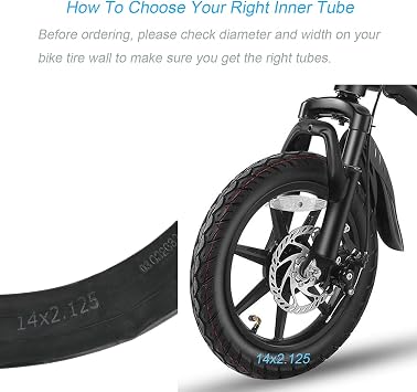 Loxan 2 Pack 14x2.125 Bike Inner Tubes Compatible with 14 Inch Electric Scooters, 14 x 2.125 inch Replacement Bicycle Tubes with Angled Valve Stem for Electric Bike, E-Bike and 14-Inch Bike
