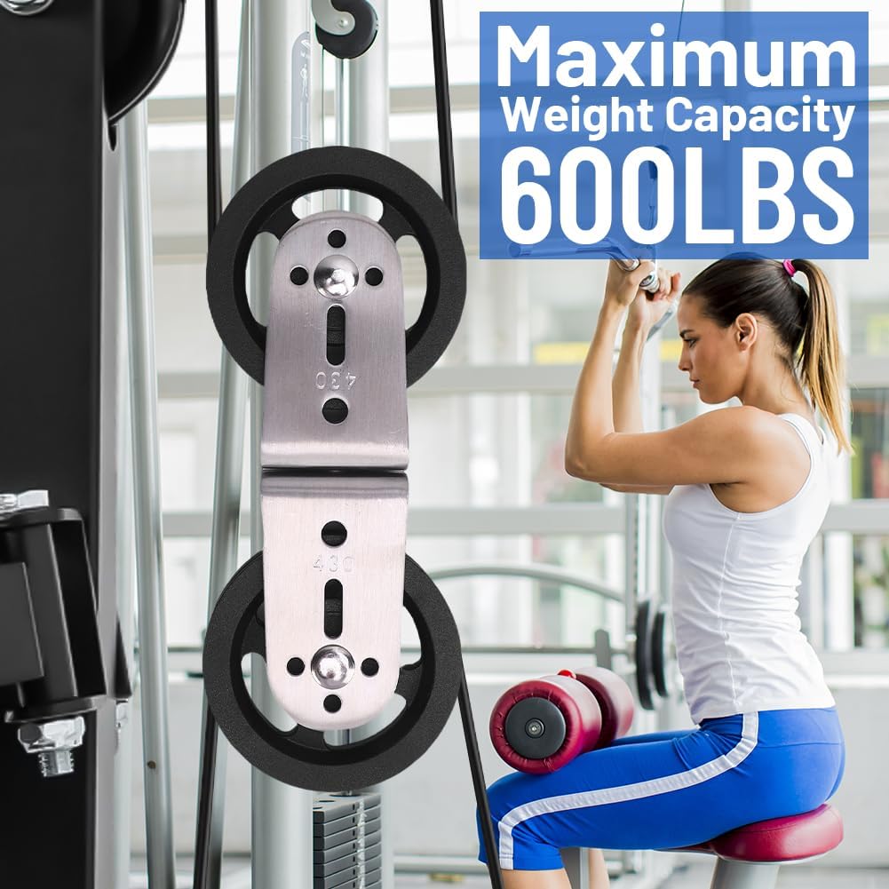 Cable Machine Rotating Dual Pulleys Rotatable Wheel for Cable Machine Weight Lifting Home Gym Equipment,Large Wheel Steel Wire Figure Eight