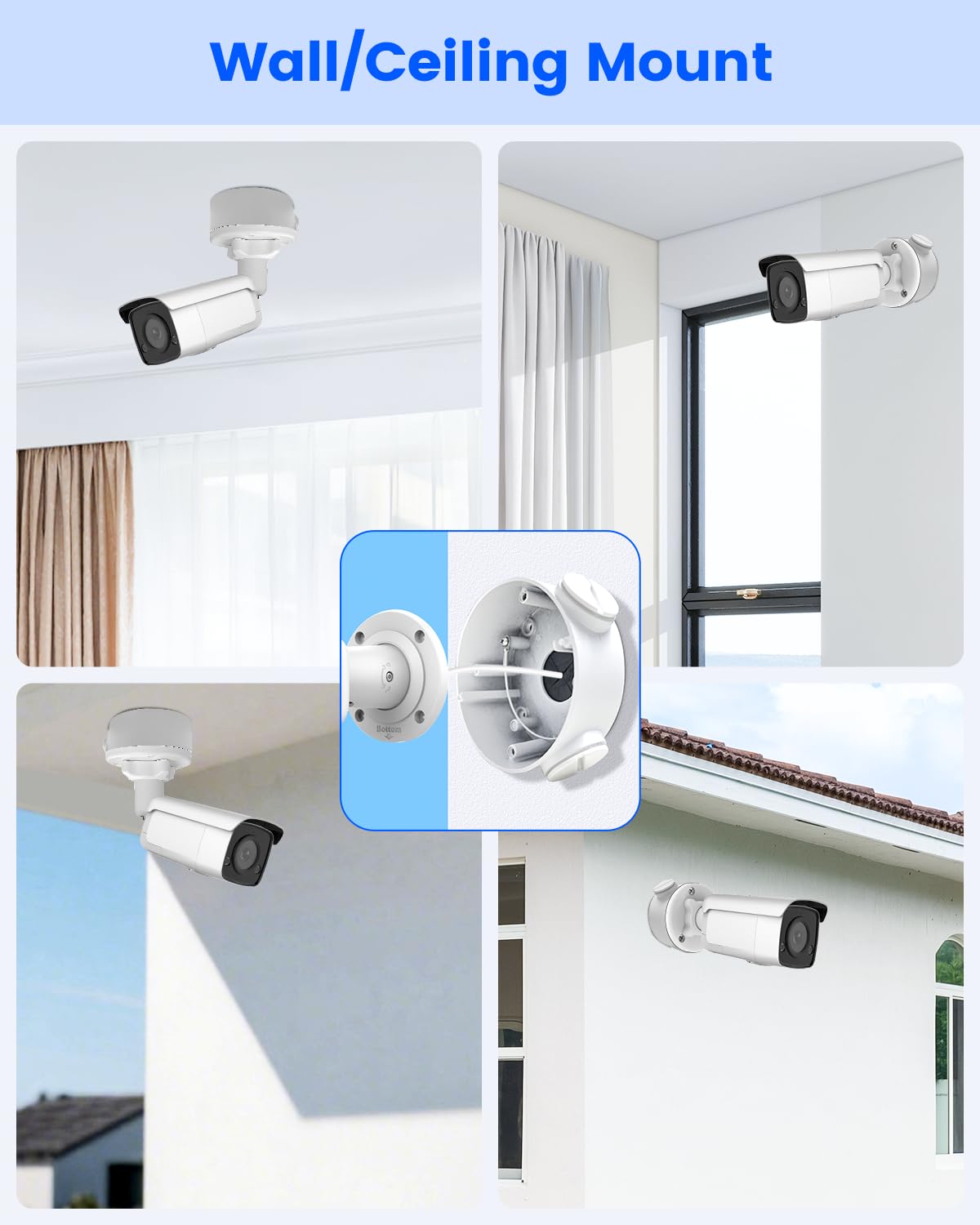 KU-DS-1260ZJ Scatola di giunzione in alluminio per telecamere di sicurezza HIK Bullet Staffa di montaggio a parete per telecamera di sorveglianza IP POE esterna