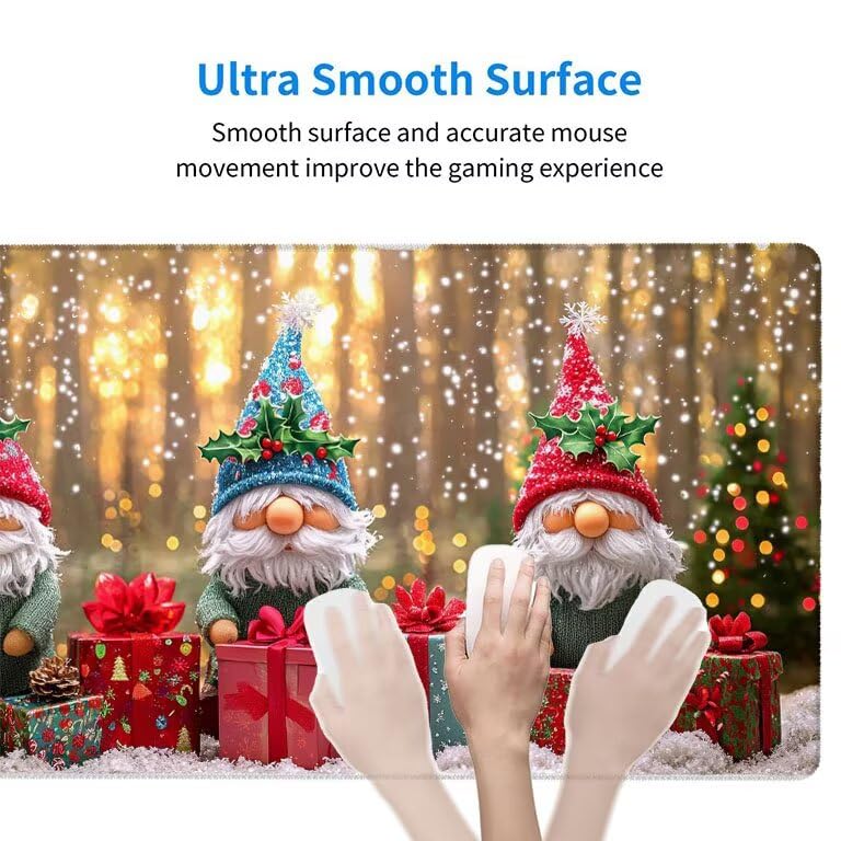 Tappetino Mouse Gaming XXL 1600 x 800 mm Tappetino Antiscivolo Sottomano Da Scrivania Per Mouse e Tastiera, Con Base In Gomma Antiscivolo, Lavabile, Mouse Pad Il nano di Natale, Regalo per Uomo L-873