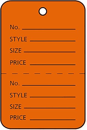 SSWBasics Etiqueta de precio al por menor – Naranja – Sin ataduras – 1¾ pulgadas de ancho x 1.5 pulgadas de alto – Caja de 1,000 – Etiquetas de ropa