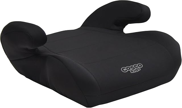 Cosco Siège de voiture booster léger sans ceinture, housse lavable, noir