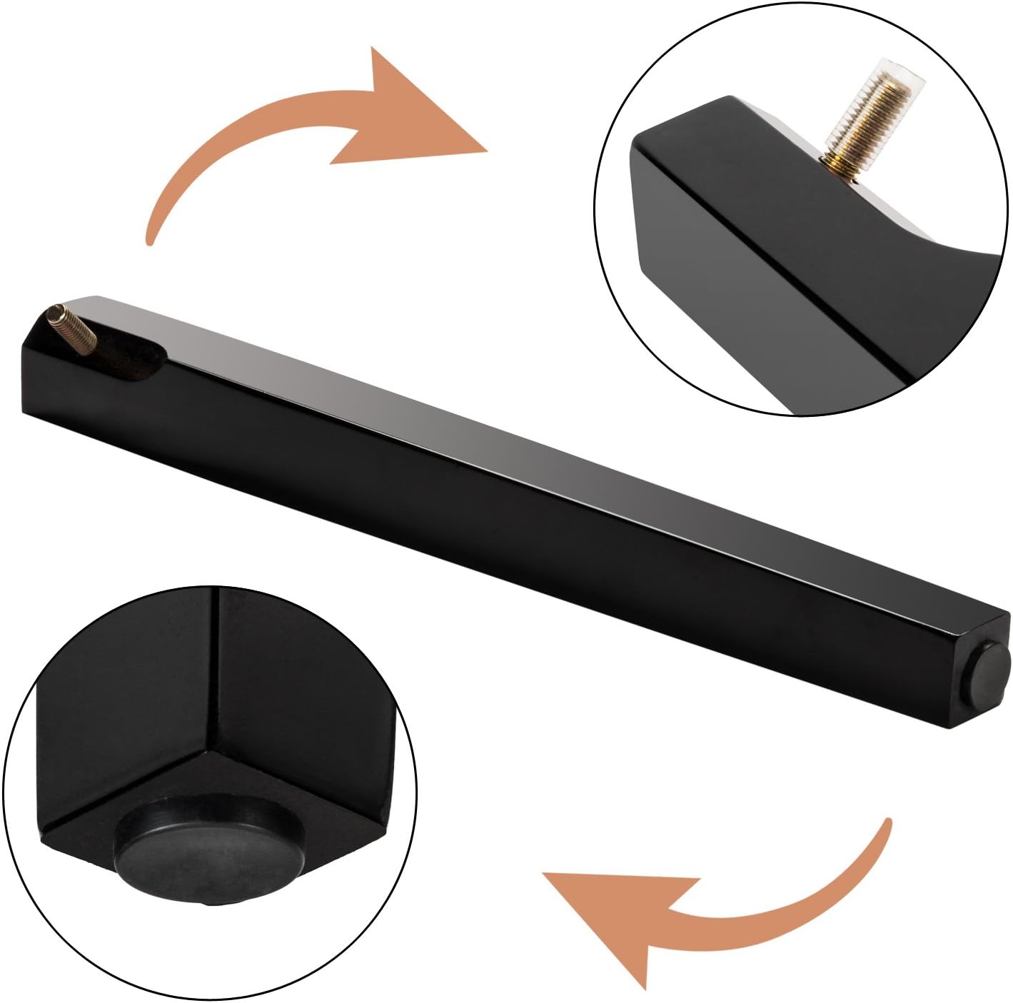 Detail of piano bench leg with anti-slip pad