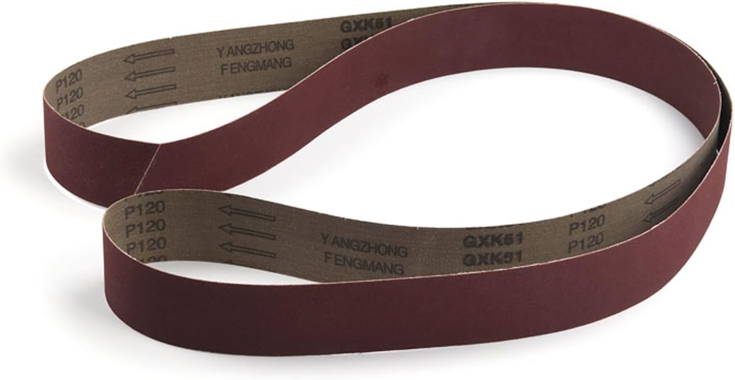 2 X 82 Inch Aluminum Oxide Sanding Belt，5 Pack, Full Size (240Grit)