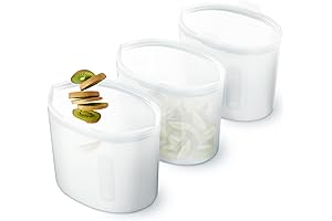 64-Ounce Clear Silicone Freezer Bags With Lids (3-Pack)