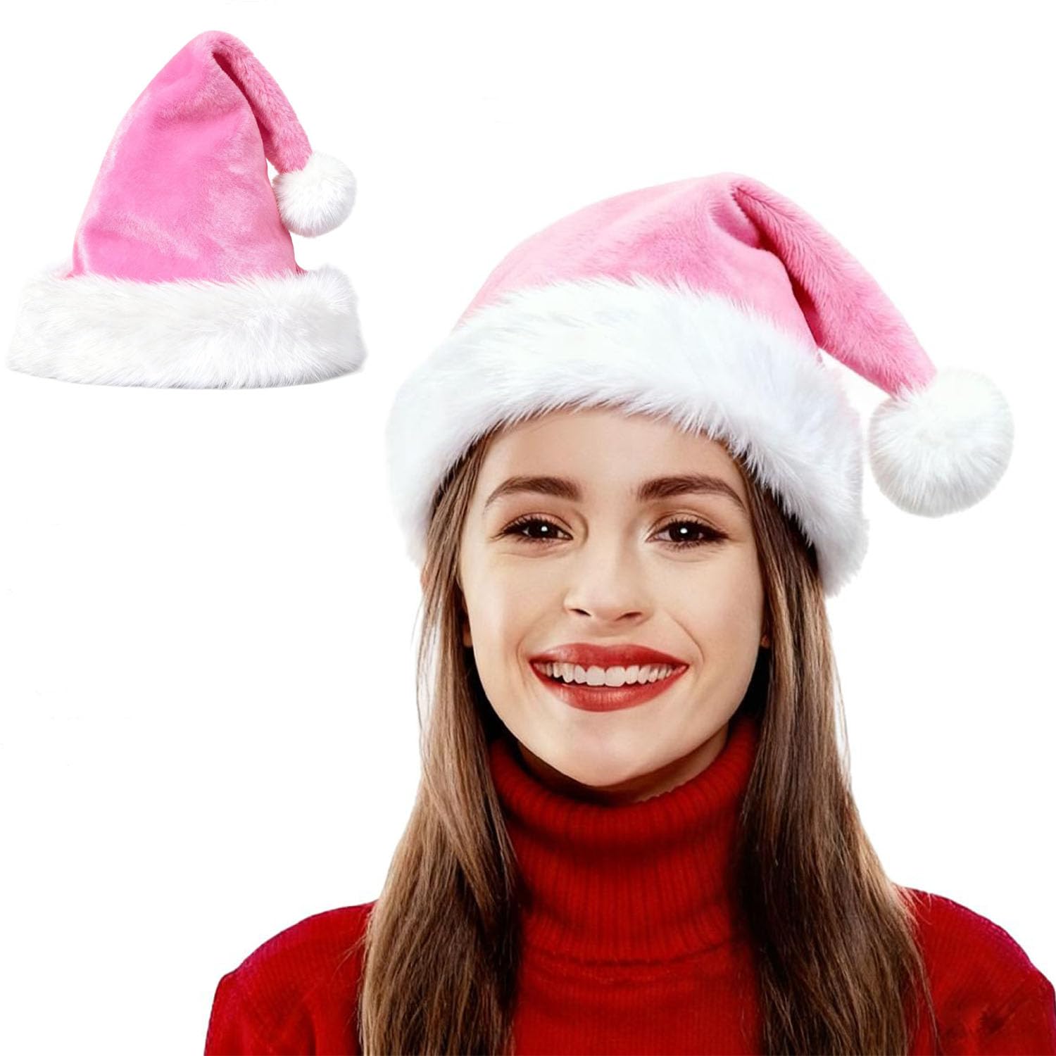 LKQBBSZ Christmas Hat Santa Claus Hats Thicken Xmas Holiday Hat Women Men for Christmas New Year Festive Party Supplies