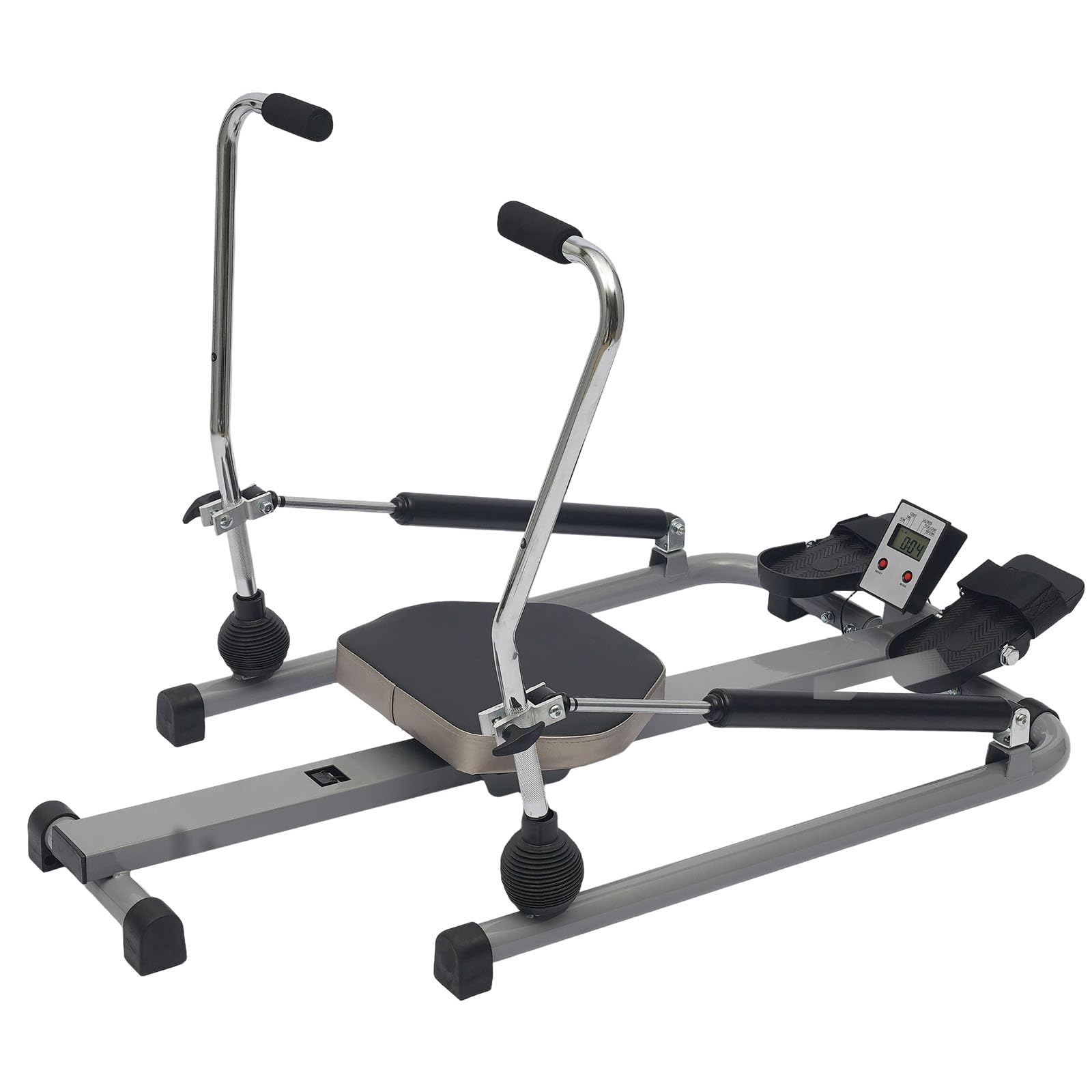 Rudergerät für Zuhause, Hydraulisches Fitness-Rudergerät mit Einstellbarer Widerstand und LCD-Display, Rudermaschine Trainingsgerät für das Ganzkörpertraining, 110×61×21 cm