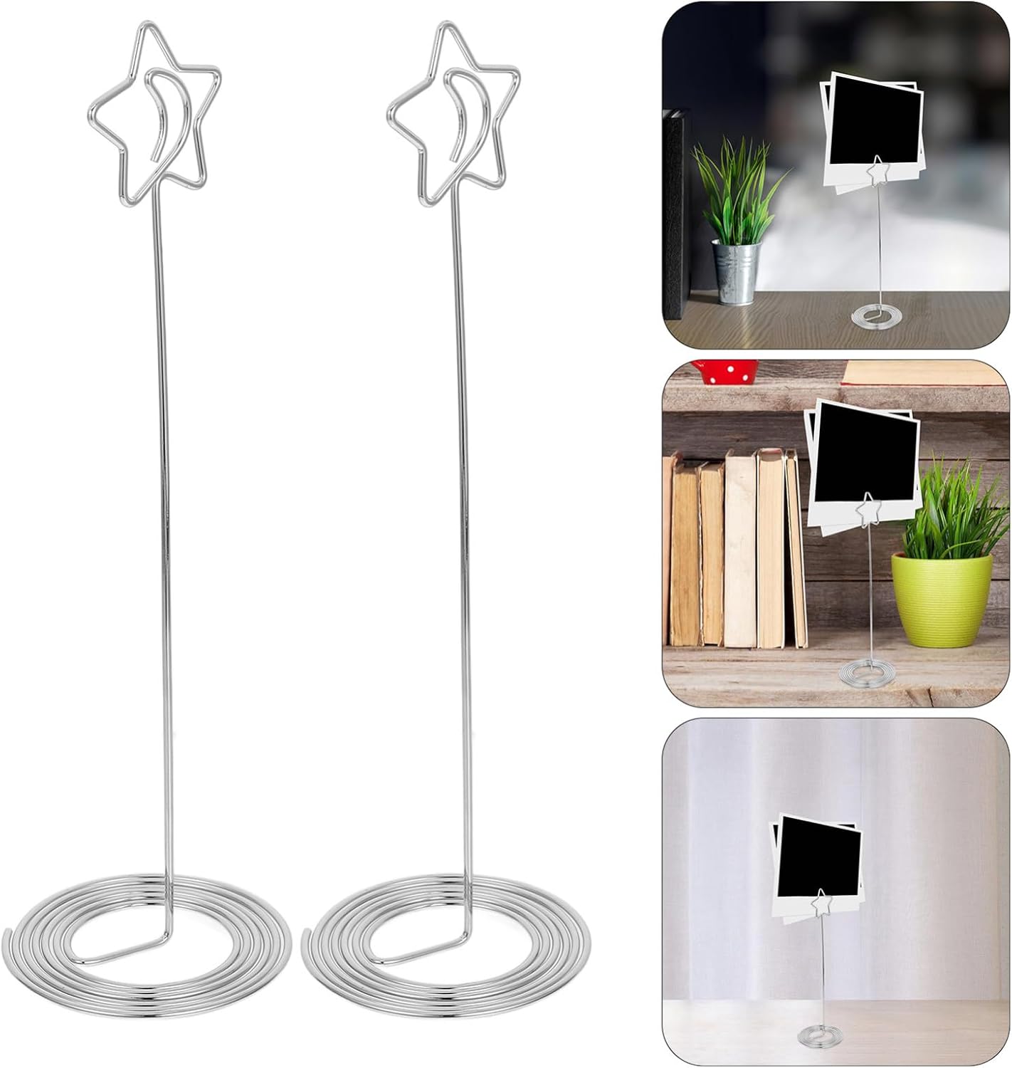 12pcs Star Place Card Holders Pentagram Name Card Holders for Tables Photo Clip Stand Mini Elephant Figurine