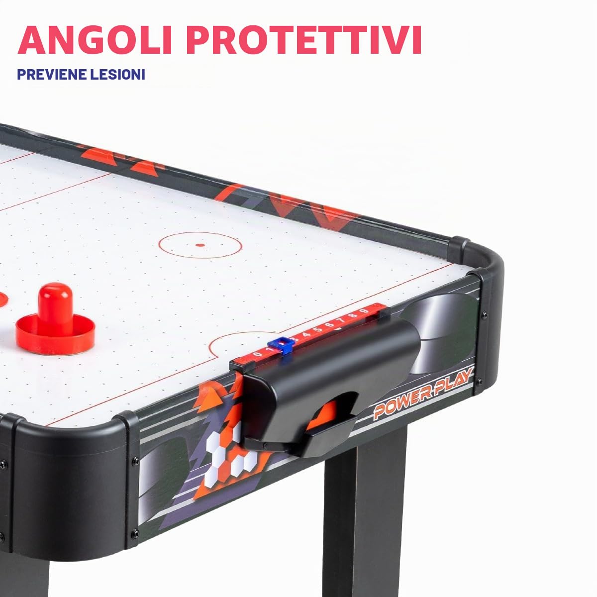 Powerplay - Tavolo da hockey ad aria da 91 cm, mini gioco di hockey ad aria per bambini e adulti, compatto e portatile, facile da riporre, regalo per ragazzi e ragazze
