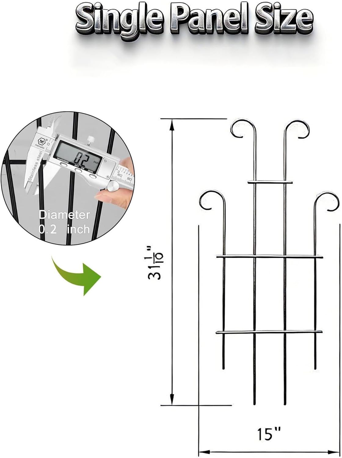 2 Pack 31 Inch Black Coated Wave Pot Metal Trellis Panel,Plant Stakes for Climbing Plants Outdoor Roses Vines Flower Vegetable Supports