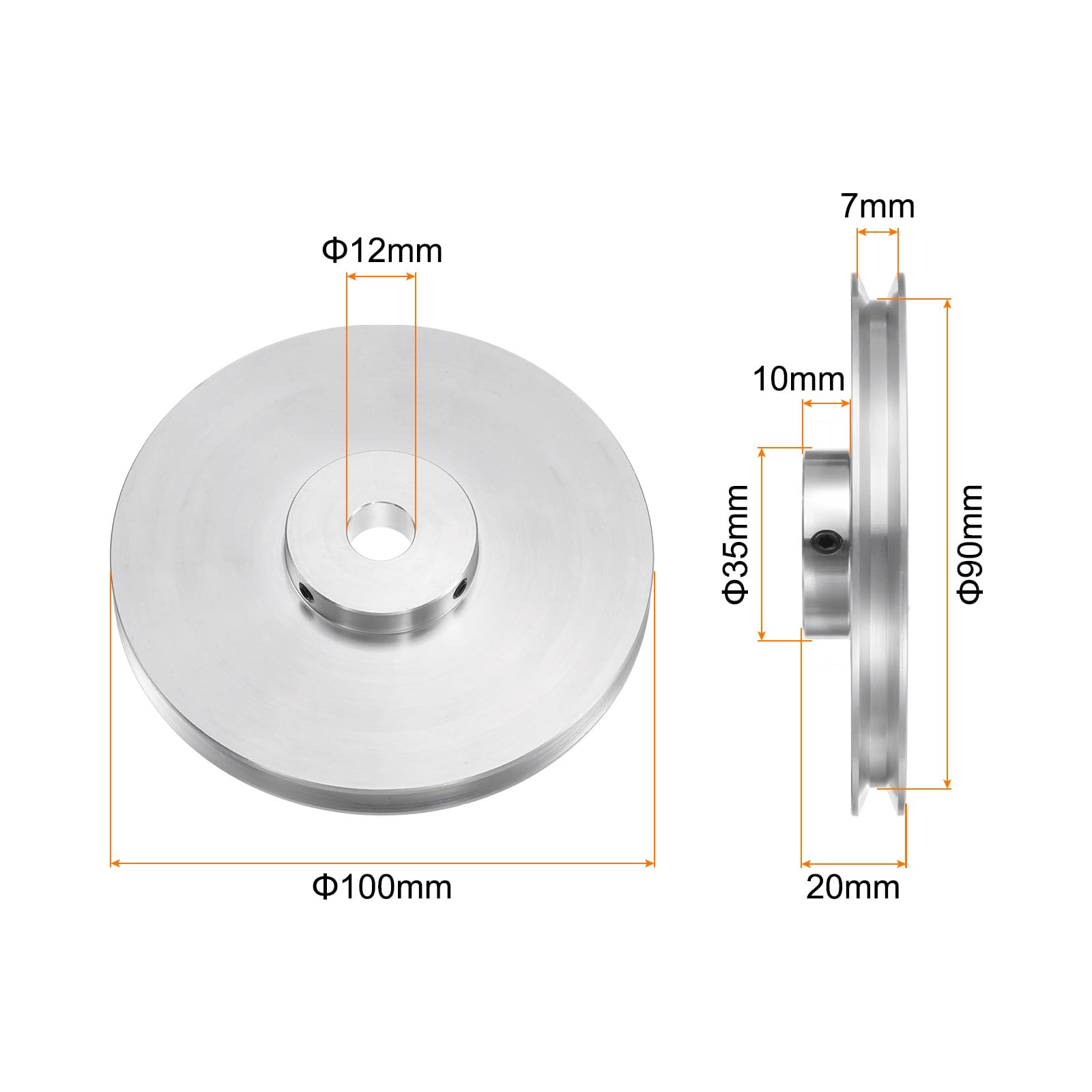 QUARKZMAN Polea En V De 6 Mm ID Y 12 Mm OD Una Sola Ranura De Aleación De Aluminio Para Correa Redonda De PU De 3 Mm Eje Del Motor De Máquina De