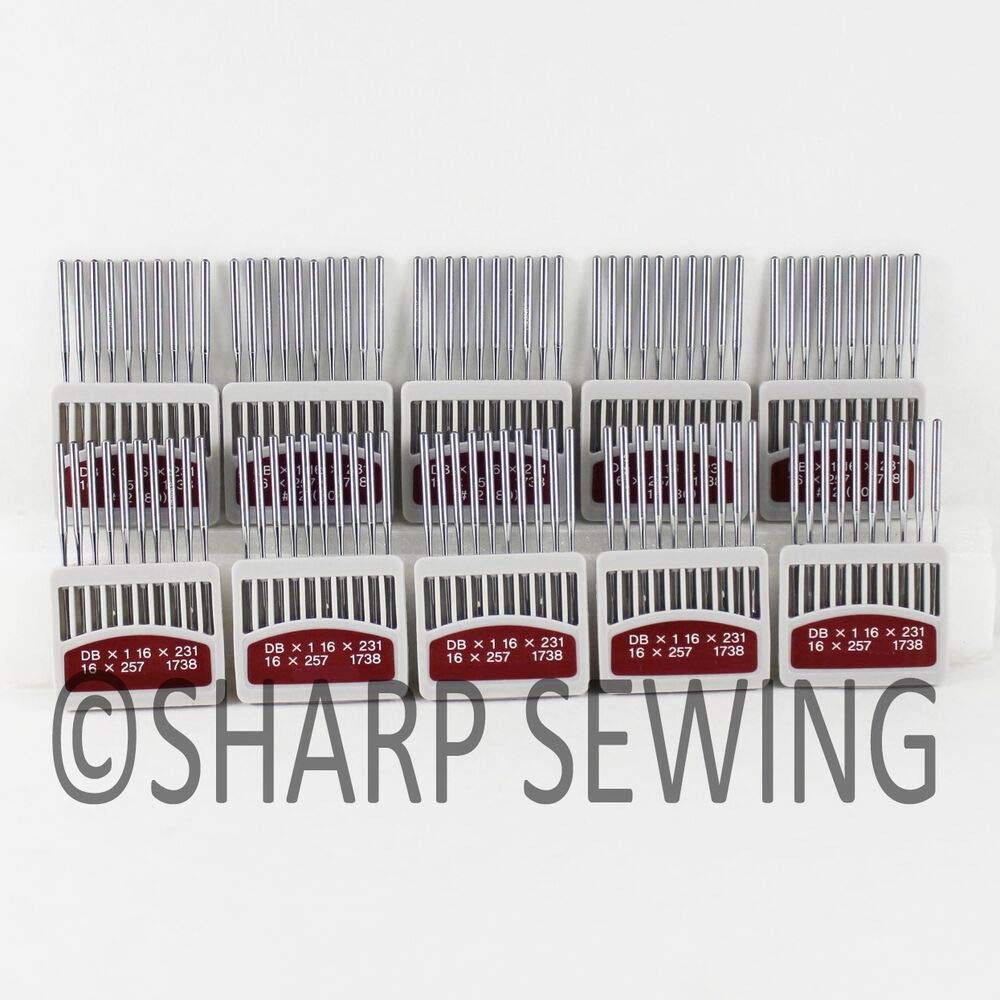 Sewing Parts 100 Needles 12/80 Ball Point Sewing Machine Needles Compatible with JUKI DDL-555, 5550, 8100, 8300, 8700, 9000 for Cotton, Polyester, Wool, etc.