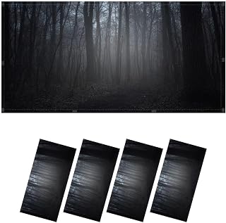 4 Pcs Fluorescent Light Covers for Ceiling Lights dark forest twilight Decorative Magnets Light Filters for Office Home Classroom Must Haves 4’ x 2’