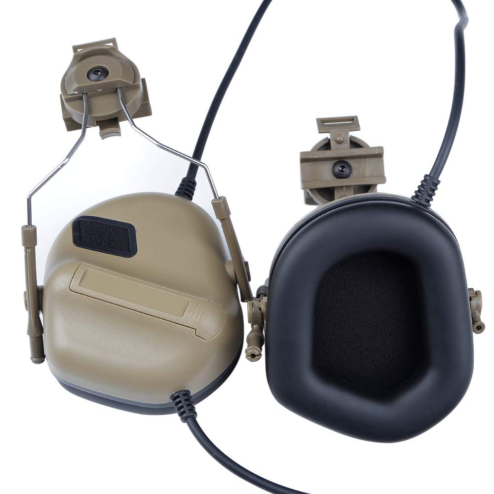 Cuffie Airsoft Tattico Paintball Caccia attività Casco Guida Laterale Auricolare Impermeabile Auricolare con Microfono Funzionale Cuffia