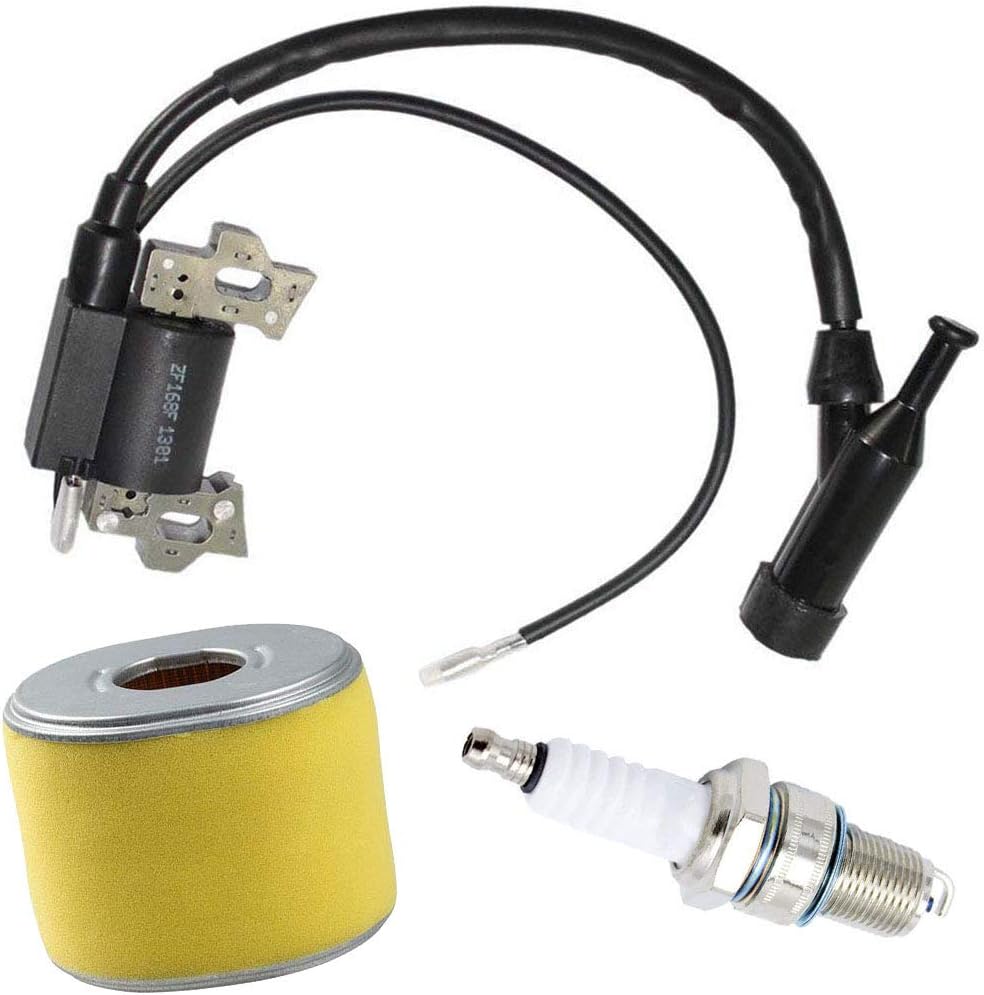 Ignition Coil For Honda GX120 GX160 GX200 Engine Generator Rototiller 4589693 30500-ZE1-073 with Spark Plug Air Filter by TOPEMAI