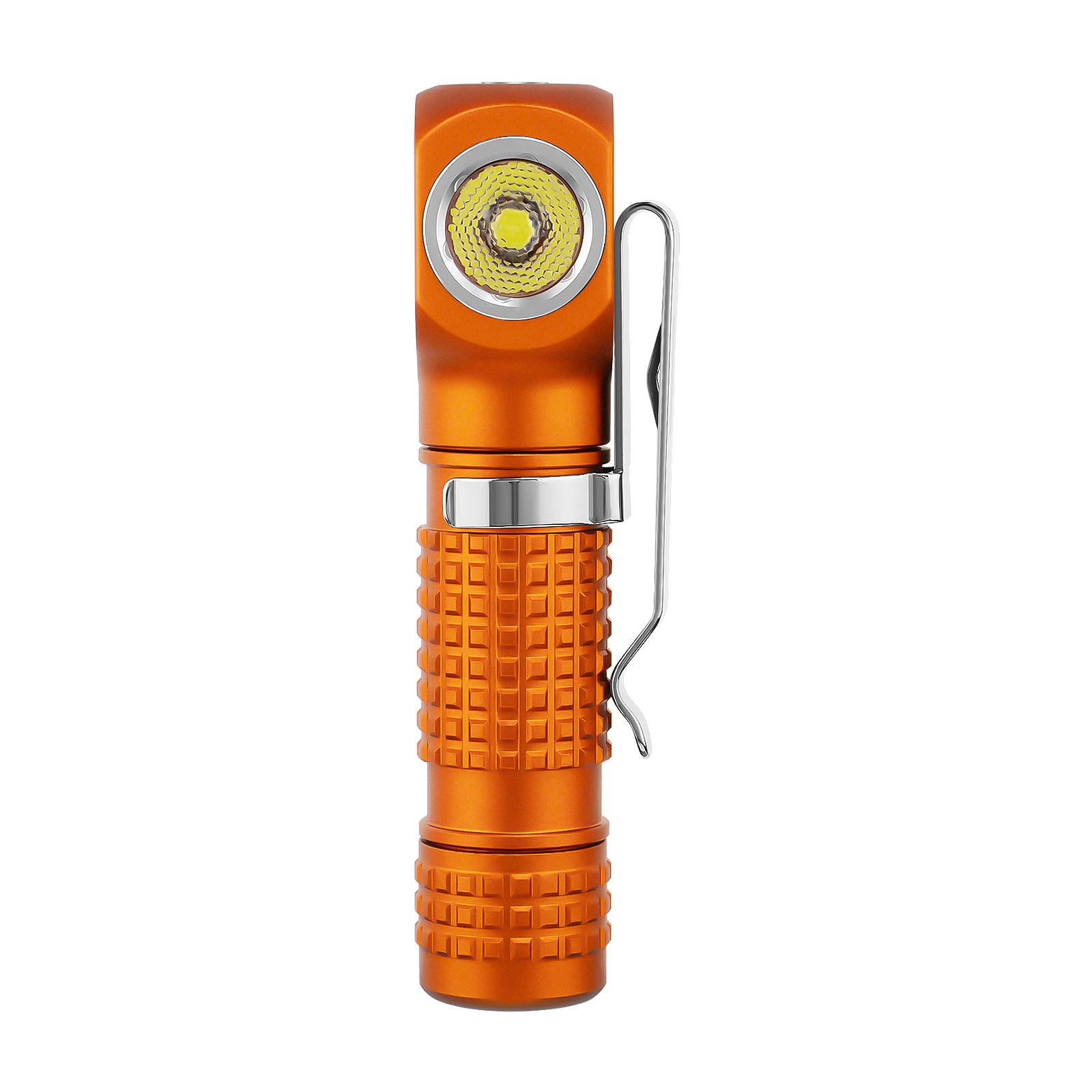 Manker E02 III Everyday-Carry Flashlight, USB-C Rechargeable Flashlight, Pocket EDC Flashlight with Magnetic Tail, Reversible Clip (560 Lumens 6500K Cool White, Orange)