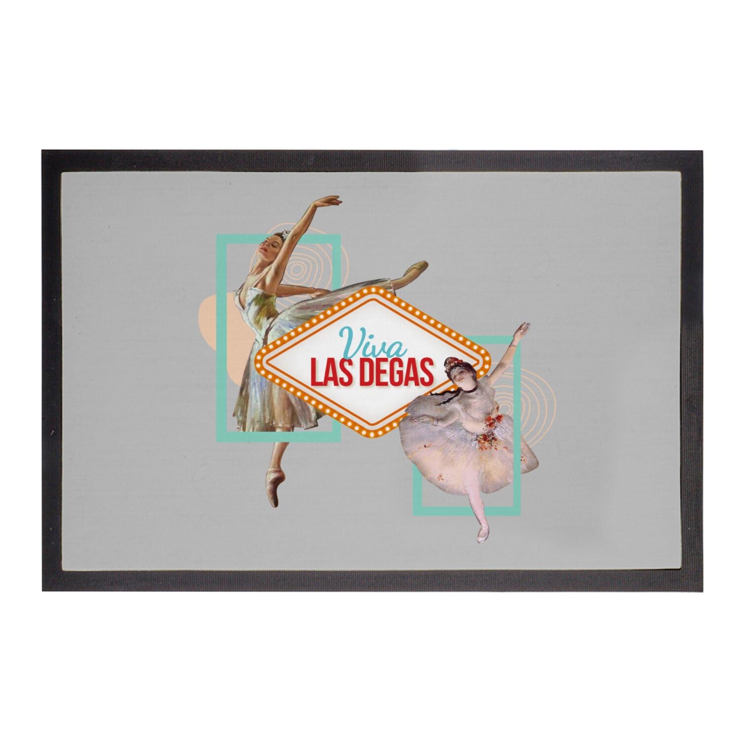 Paillasson gris 75x50cm Viva Las Degas antiderapant et absorbant