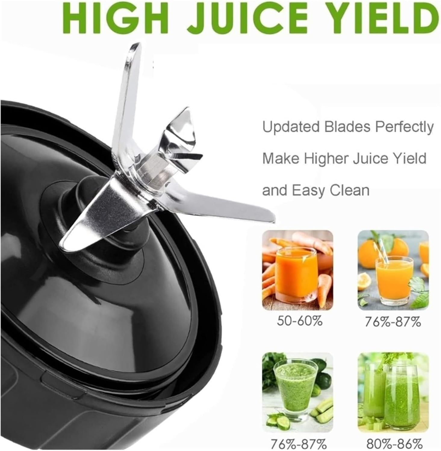 Blender Cup Compatible For Ninja Replace Cup 24oz Blender Cups And 7 Fins BN401, BN400, BN801, BN800, Replacement Cups With Sip And Seal Lids