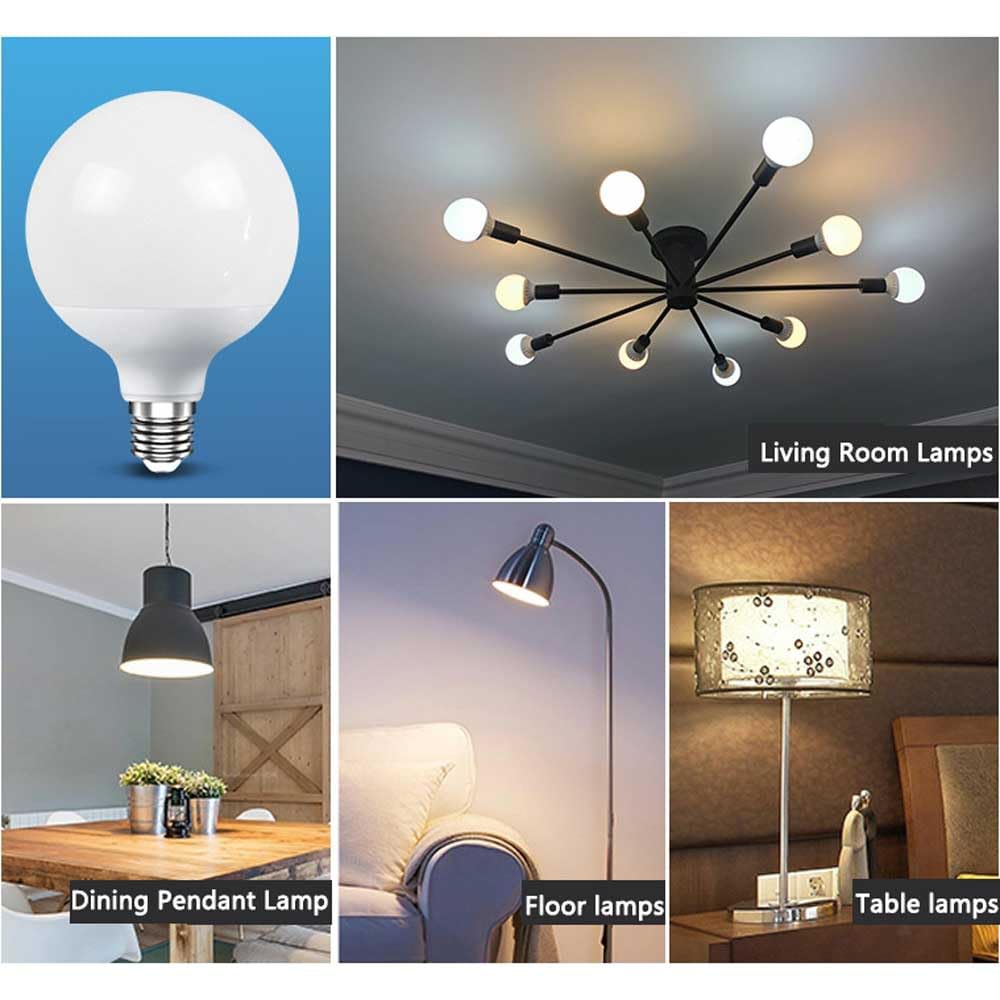 Paquete de 10 Bombillas LED E27 de 12 W para Espejo, Dormitorio, Cocina, Oficina, Bombillas LED G80 E27 de bajo Consumo, luz Blanca ultrabrillante, 6000 K, Equivalente a incandescente de 60 W