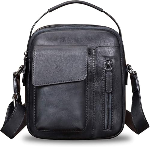 Bolsas de mensajero de cuero para hombres Crossbody Bolsas de hombro Hombre Bolso Satchel Negro talla única