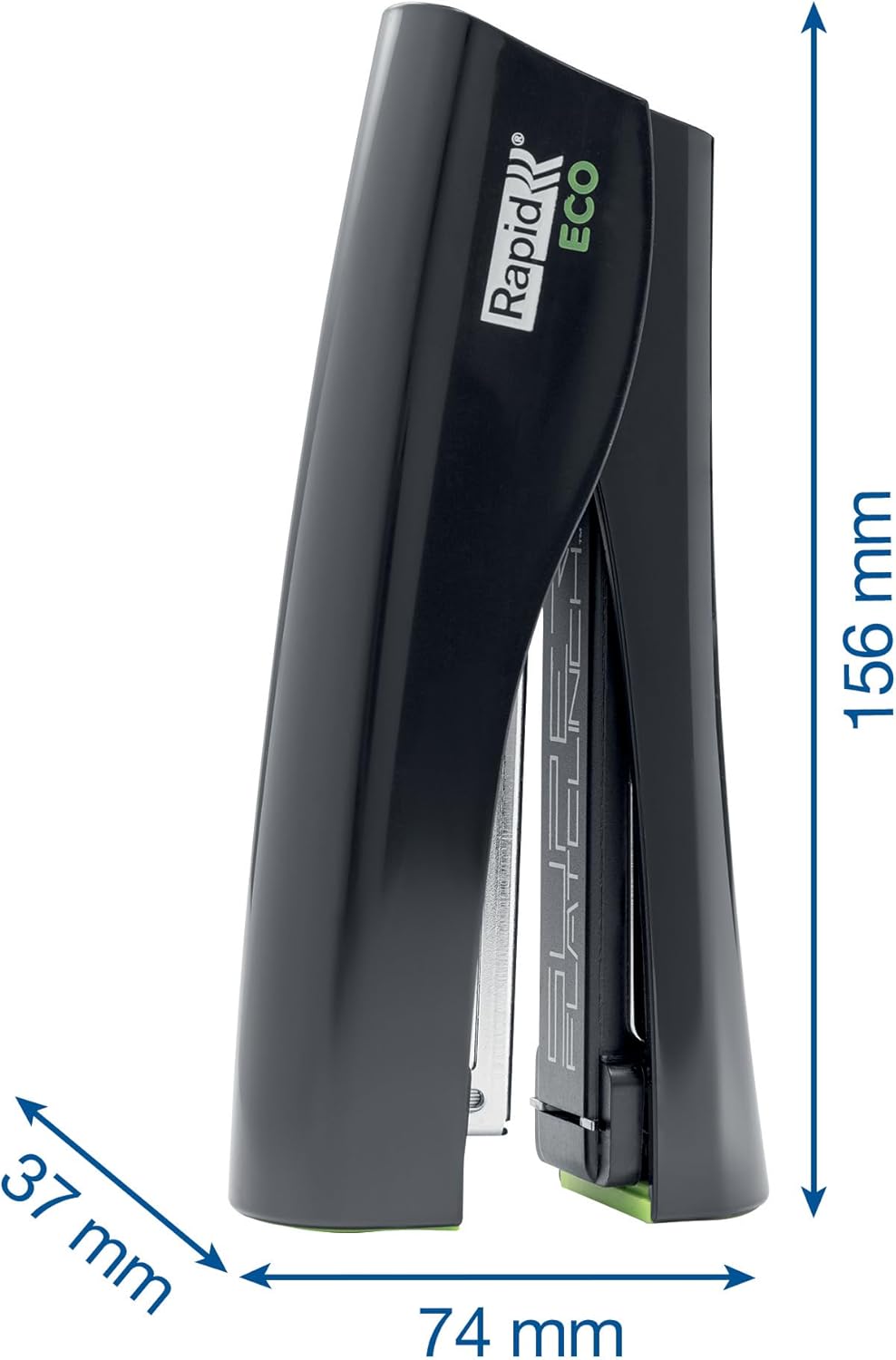 Rapid 24509000 Fashion ECO Stand-up Stapler, Ergonomic Recycled Plastic Body, Black, 25 Sheet Capacity