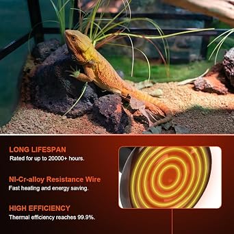 2 Pack 100W Ceramic Reptile Heat Bulb, E27 Base, Infrared Heating, Ceramic Heat Emitter for Reptiles, Terrarium Heat Lamp for Reptiles Snakes Lizards Turtles Bearded Dragons